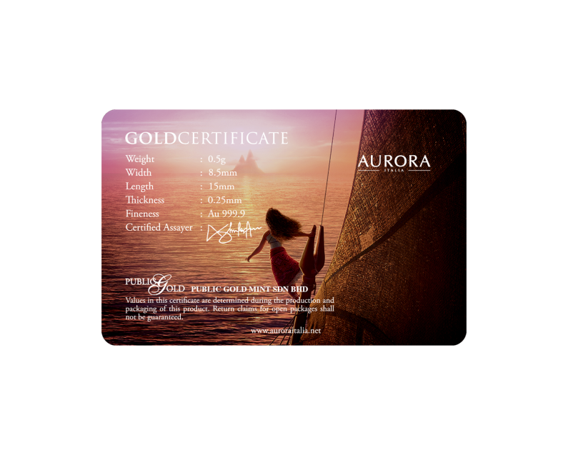 DISNEY x AURORA ITALIA (0.5g) 999.9 Moana 2 Limited Edition Gold Bar DISNEY x AURORA ITALIA (0.5g) 999.9 Moana 2 Limited Edition Gold Bar