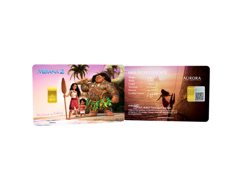 DISNEY x AURORA ITALIA (0.5g) 999.9 Moana 2 Limited Edition Gold Bar DISNEY x AURORA ITALIA (0.5g) 999.9 Moana 2 Limited Edition Gold Bar