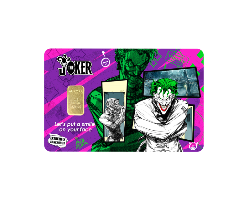 DC x AURORA ITALIA (0.5g) 999.9 The Joker Limited Edition Gold Bar DC x AURORA ITALIA (0.5g) 999.9 The Joker Limited Edition Gold Bar
