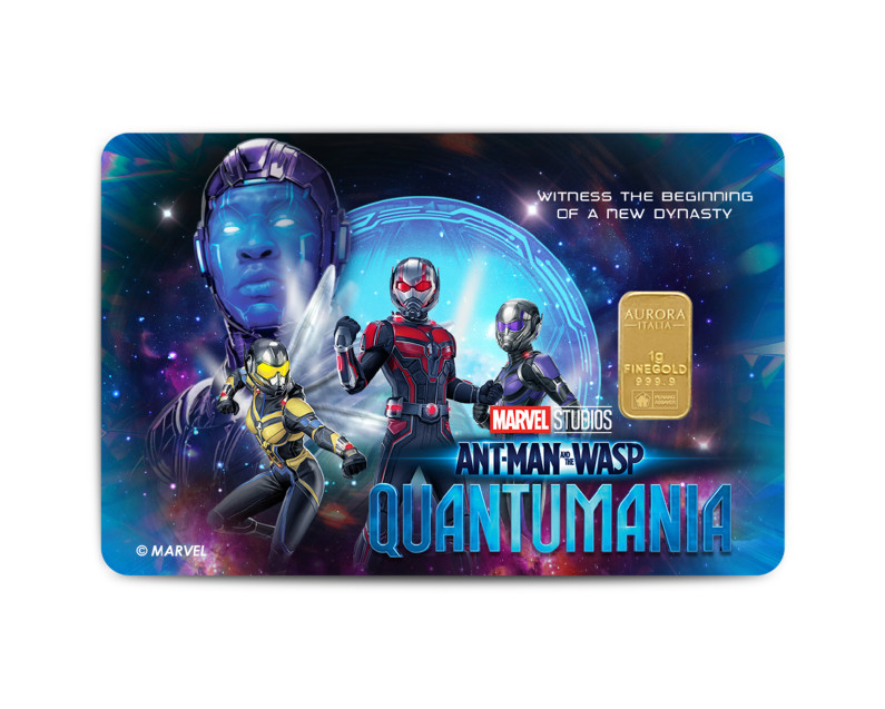MARVEL x AURORA ITALIA (1g) 999.9 Marvel Ant-Man and the Wasp: Quantumania Limited Edition Gold Bar MARVEL x AURORA ITALIA (1g) 999.9 Marvel Ant-Man and the Wasp: Quantumania Limited Edition Gold Bar