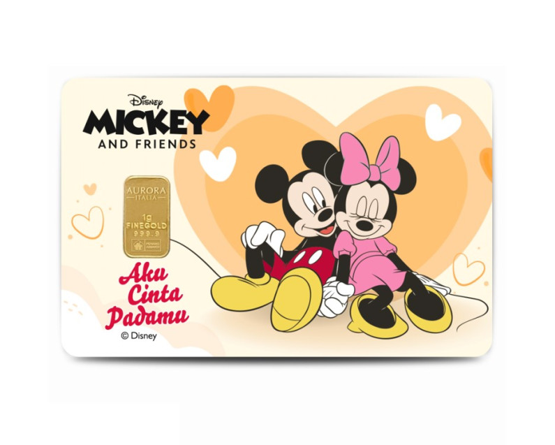 DISNEY x AURORA ITALIA 1g 999.9 Aku Cinta Padamu Limited Edition Gold Bar