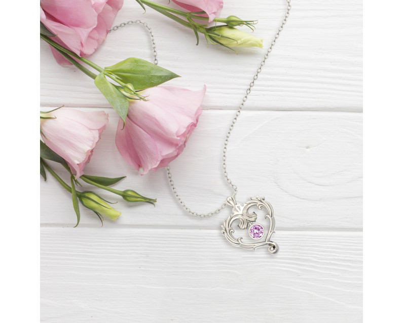 DISNEY x AURORA ITALIA Princess Aurora True Love Necklace (White Gold)