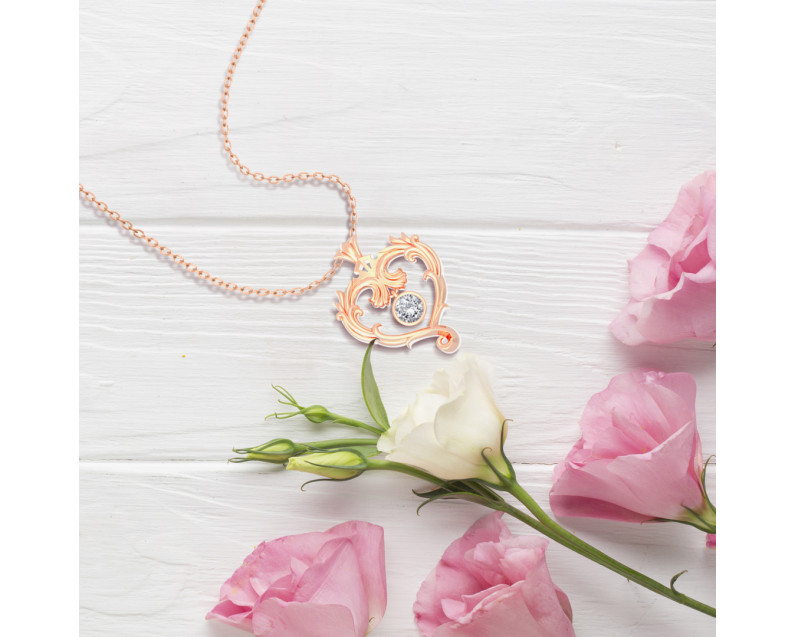 DISNEY x AURORA ITALIA Princess Aurora True Love Necklace (Rose Gold)