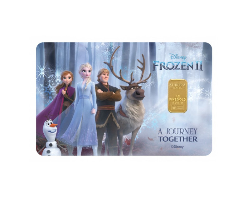 DISNEY X AURORA ITALIA 1g 999.9 Frozen II Limited Edition Gold Bar