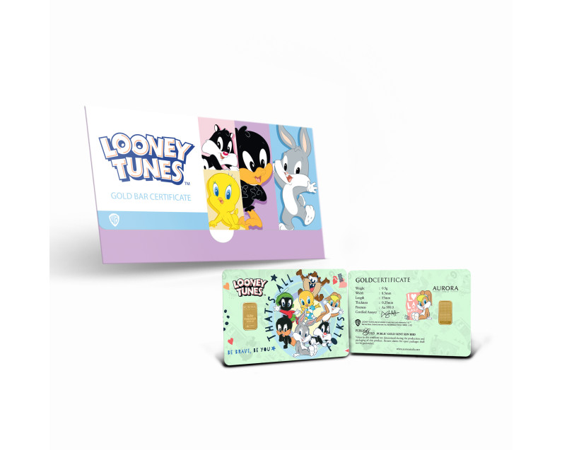 WARNER BROS x AURORA ITALIA (0.5g) 999.9 Baby Looney Tunes: Baby Love Limited Edition Gold Ba