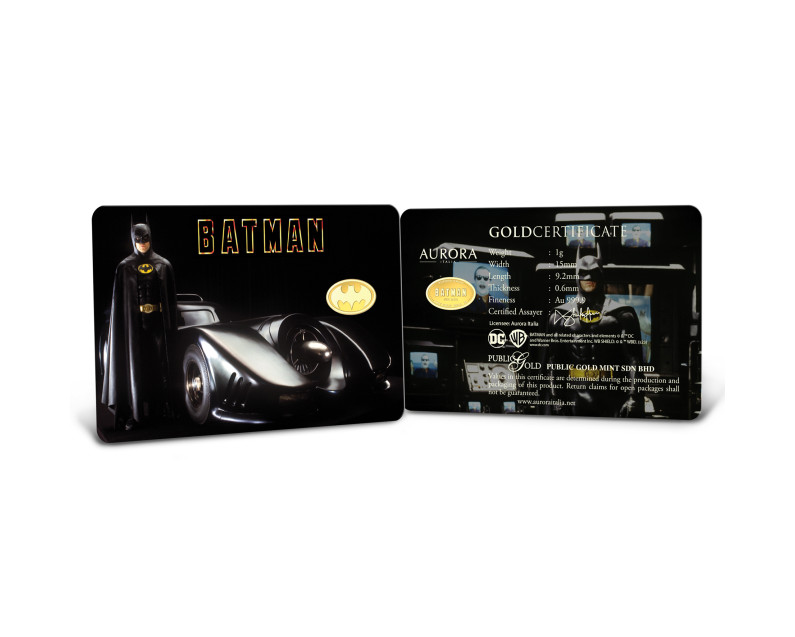 DC x AURORA ITALIA (1g) 999.9 Batman III Limited Edition Gold Bar