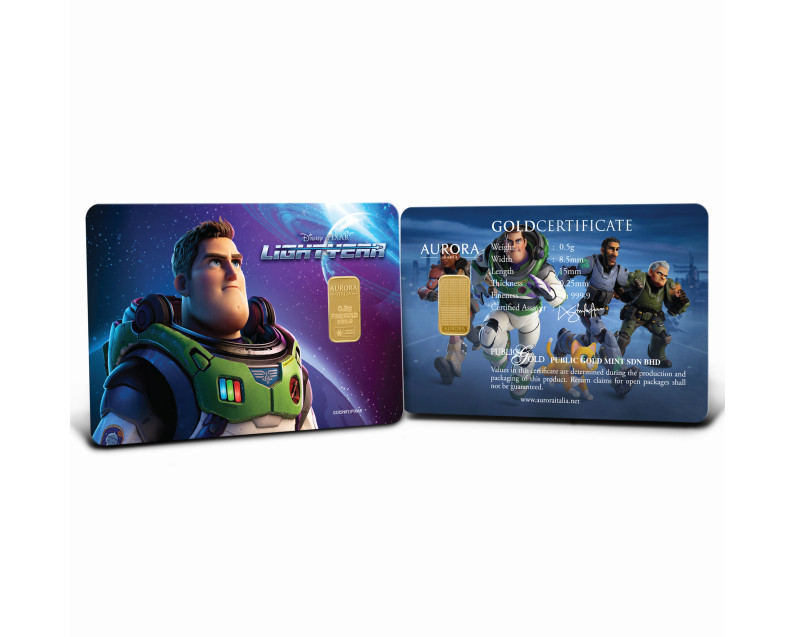DISNEY x AURORA ITALIA (0.5g) 999.9 Light Year Limited Edition Gold Bar DISNEY x AURORA ITALIA (0.5g) 999.9 Light Year Limited Edition Gold Bar