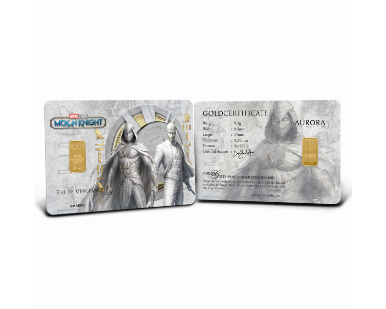 MARVEL x AURORA ITALIA (0.5g) 999.9 Moon Knight Limited Edition Gold Bar MARVEL x AURORA ITALIA (0.5g) 999.9 Moon Knight Limited Edition Gold Bar