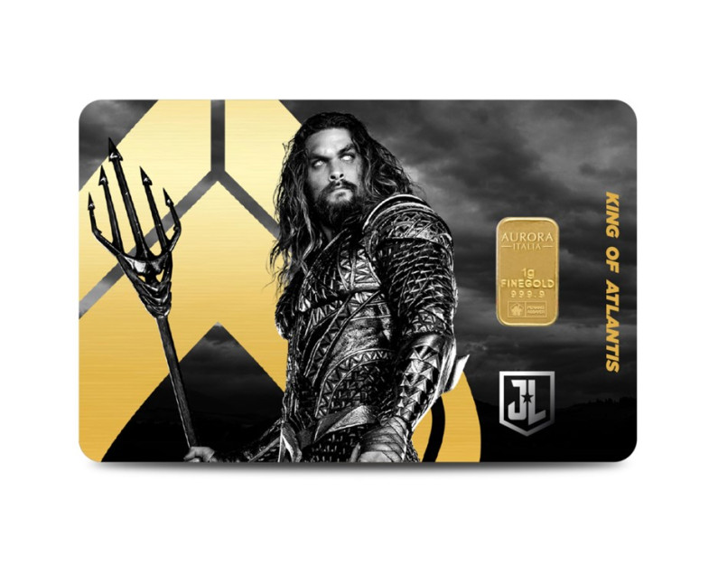 DC x AURORA ITALIA (1g) 999.9 Zack Snyder's Justice League Collection - Superman, Aquaman & Batman Limited Edition Gold Bar
