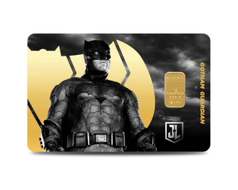 DC x AURORA ITALIA (1g) 999.9 Zack Snyder's Justice League Collection - Superman, Aquaman & Batman Limited Edition Gold Bar