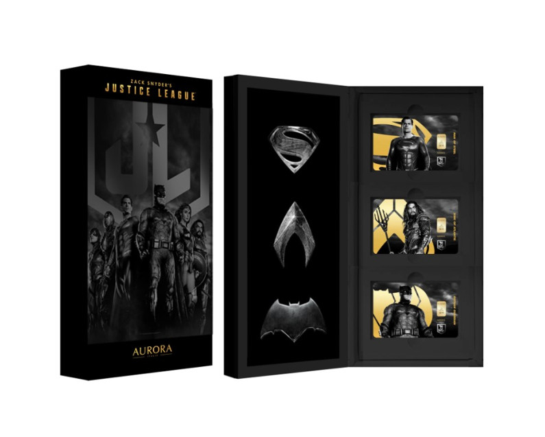 DC x AURORA ITALIA (1g) 999.9 Zack Snyder's Justice League Collection - Superman, Aquaman & Batman Limited Edition Gold Bar
