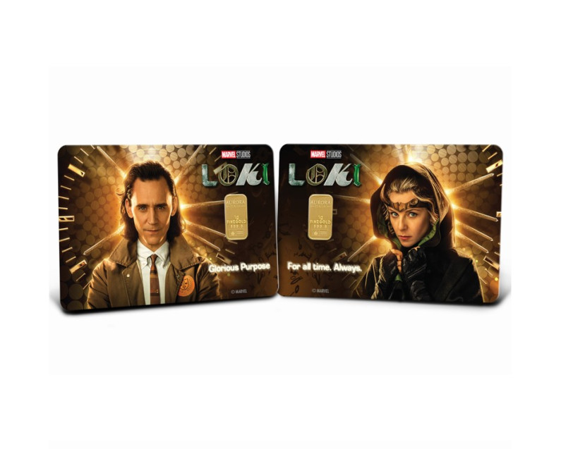 MARVEL x AURORA ITALIA (1g) 999.9 Loki Collection: Loki & Sylvie Limited Edition Gold Bar