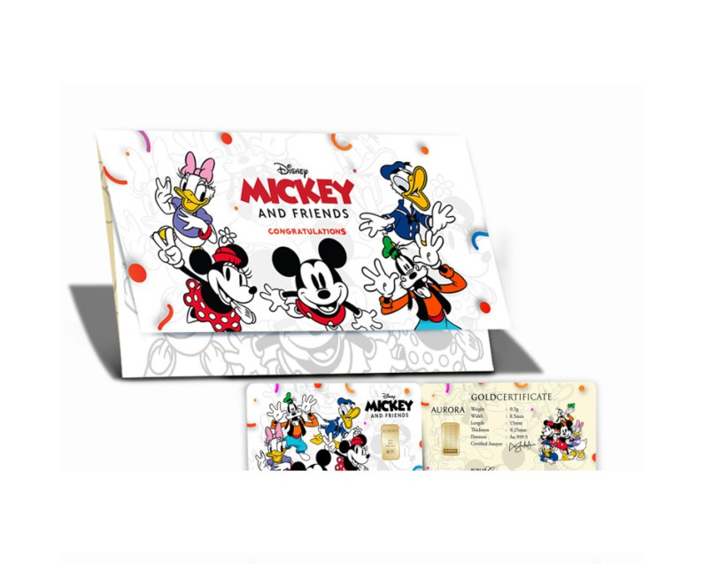 DISNEY x AURORA ITALIA (0.5g) 999.9 Mickey Edition Congratulations on Your Success Limited Edition Gold Bar