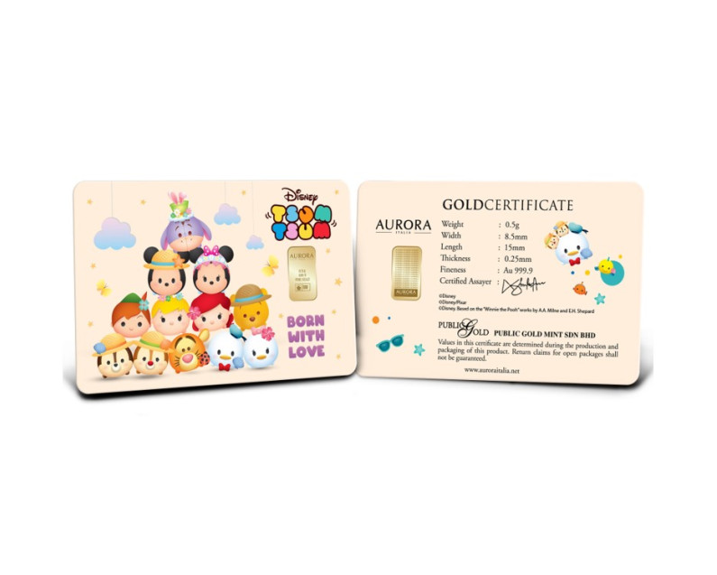 DISNEY x AURORA ITALIA (0.5g) 999.9 Tsum Tsum Edition New Born Limited Edition Gold Bar