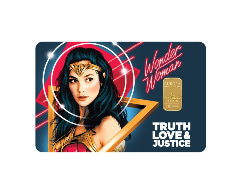 WARNER BROS x AURORA ITALIA (1g) 999.9 Wonder Woman 1984 Limited Edition Gold Bar