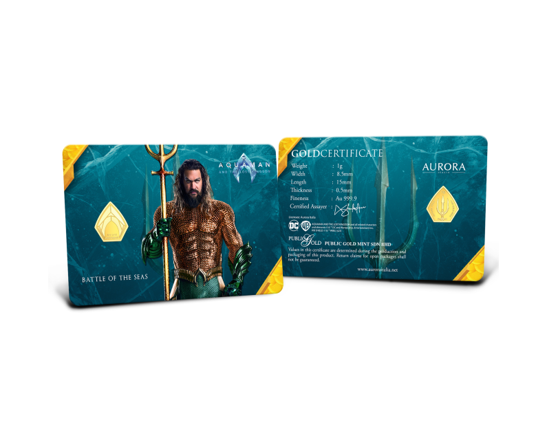 WARNER BROS X Aurora Italia (1g) 999.9 Aquaman II Limited Edition Gold Bar