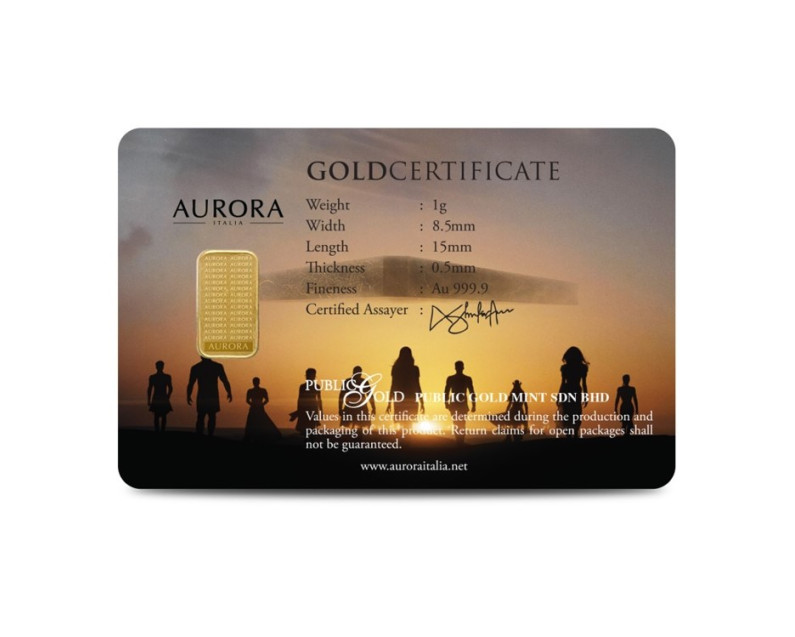 MARVEL x AURORA ITALIA (1g) 999.9 Eternals Limited Edition Gold Bar