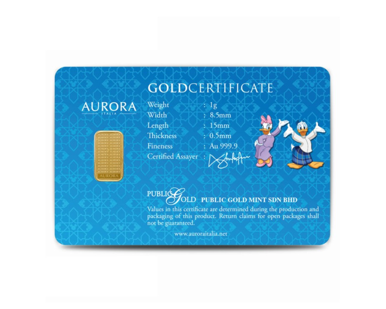 DISNEY x AURORA ITALIA (1g) 999.9 Mickey Meriah Suasana Aidilfitri - Blue Limited Edition Gold Bar