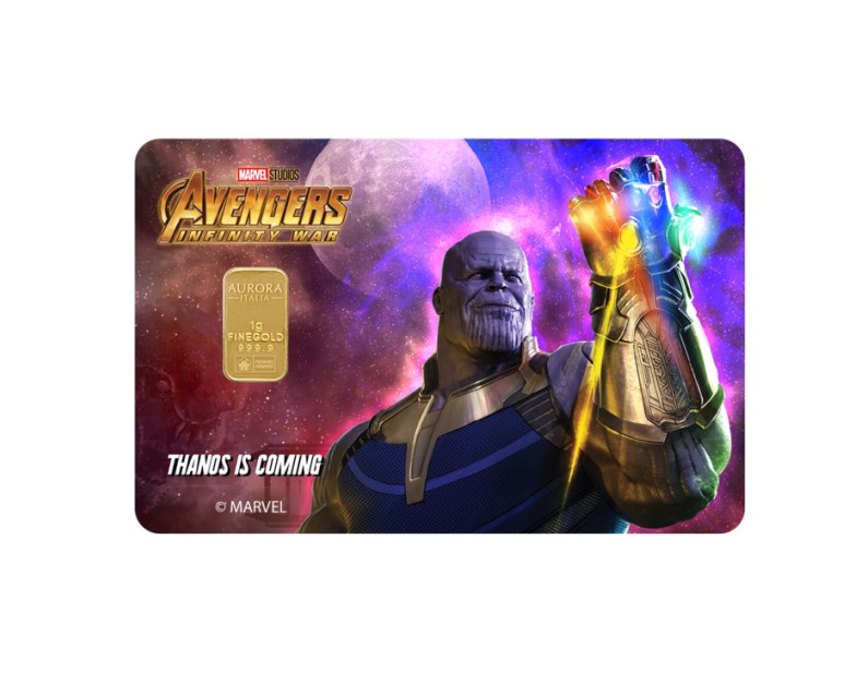 MARVEL x AURORA ITALIA (1g) 999.9 Thanos Limited Edition Gold Bar