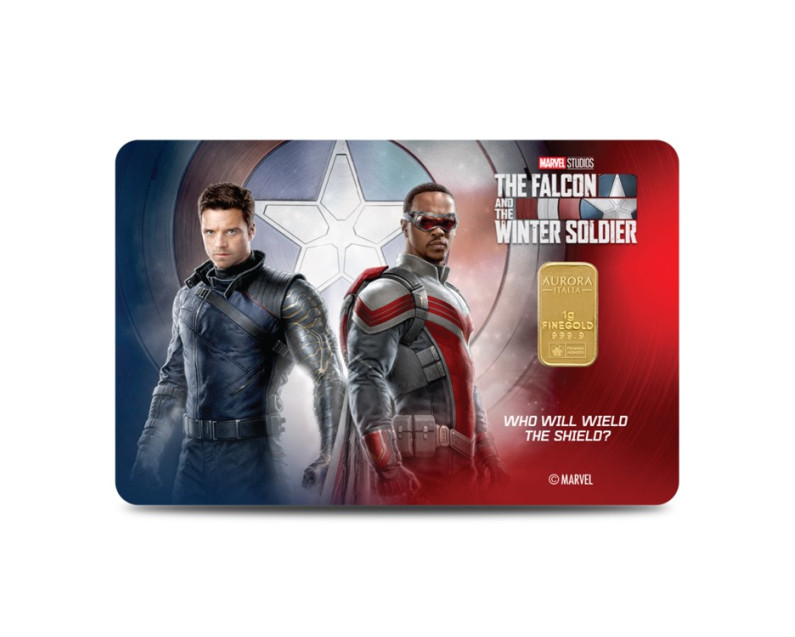 MARVEL x AURORA ITALIA (1g) 999.9 Marvel Collection - The Falcon and The Winter Soldier Gold Bar