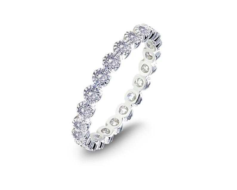 AUROSES Bezel Eternity Ring Sterling Silver