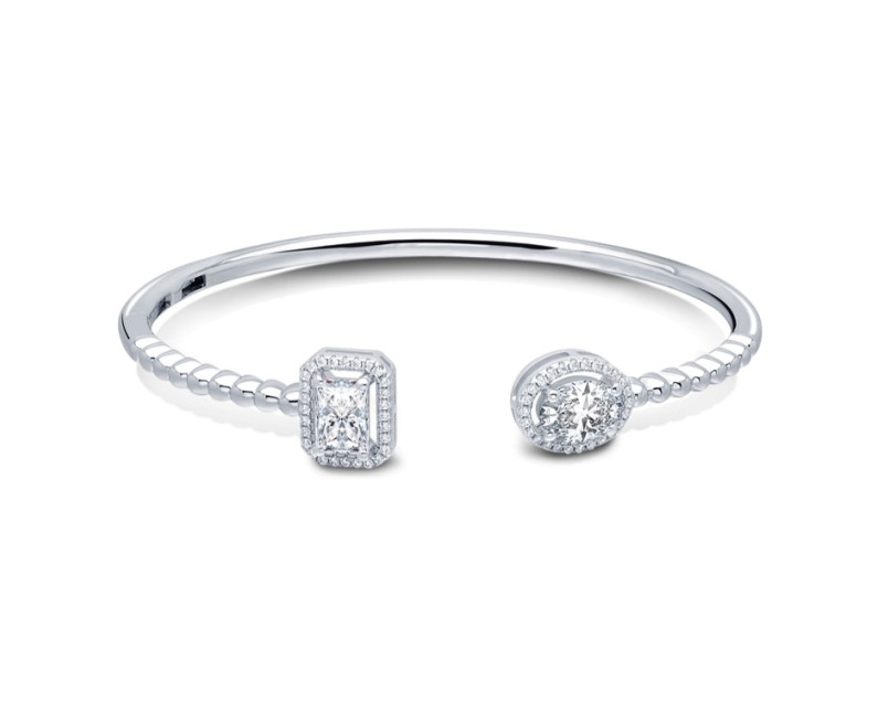 Auroses Emerald & Oval Cut Halo Bangle