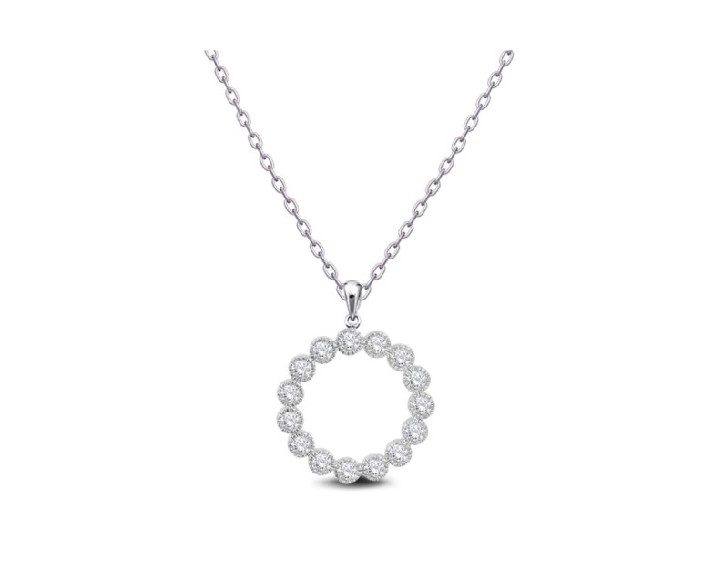 AUROSES Milgrain Bezel Eternity Pendant Sterling Silver