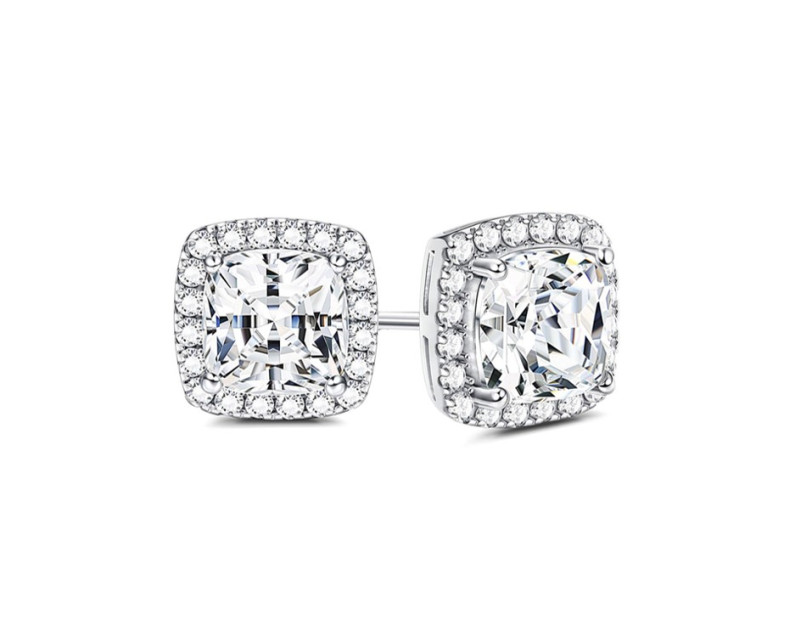 AUROSES Halo Stud Earring Sterling Silver