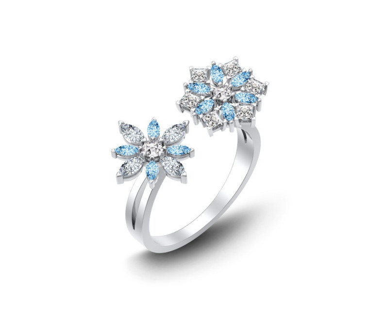 Auroses Twinkling Snowflake Cocktail Ring