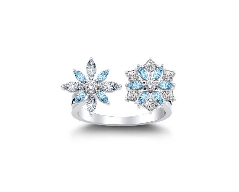 Auroses Twinkling Snowflake Cocktail Ring