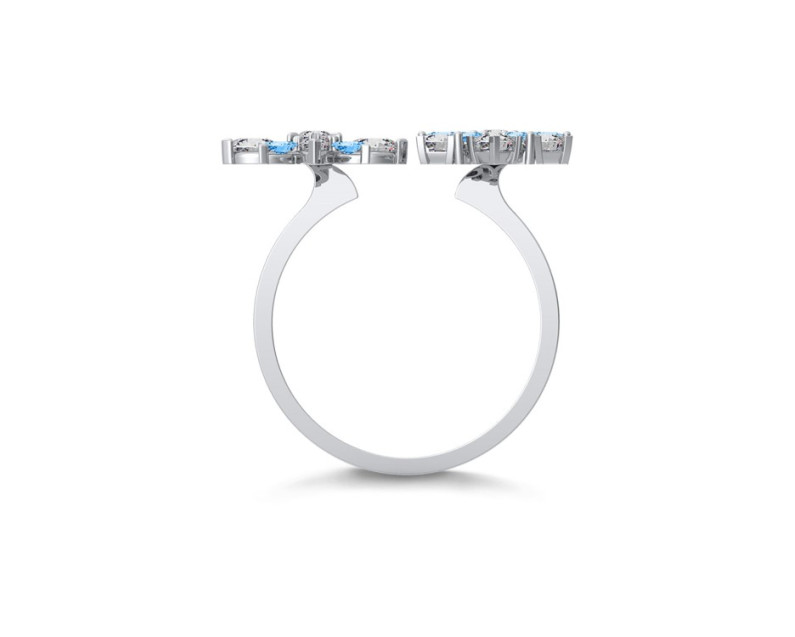 Auroses Twinkling Snowflake Cocktail Ring
