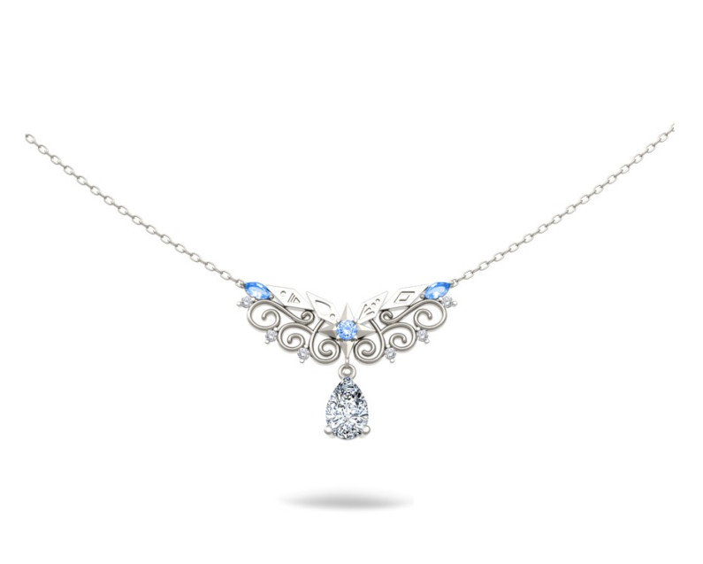 DISNEY x AURORA ITALIA Frozen Elsa Snow Angel Necklace
