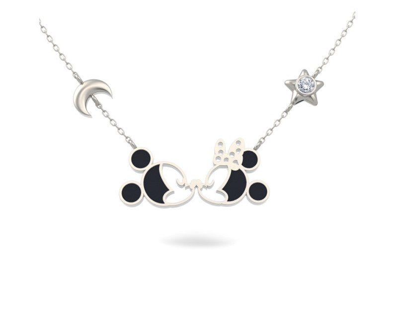DISNEY x AURORA ITALIA Mickey Minnie Starry Night Necklace