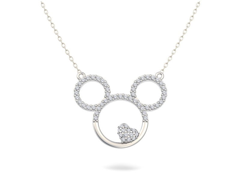 DISNEY x AURORA ITALIA Mickey & Heart Necklace