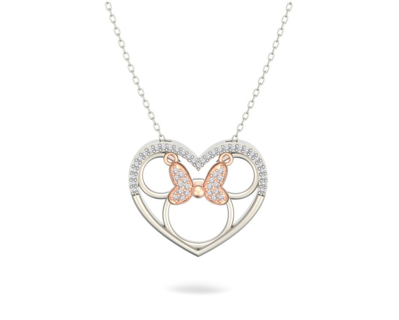 DISNEY x AURORA ITALIA Minnie In The Heart Necklace