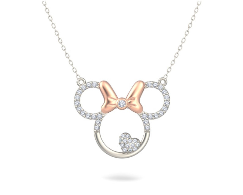 DISNEY x AURORA ITALIA Minnie & Heart Necklace