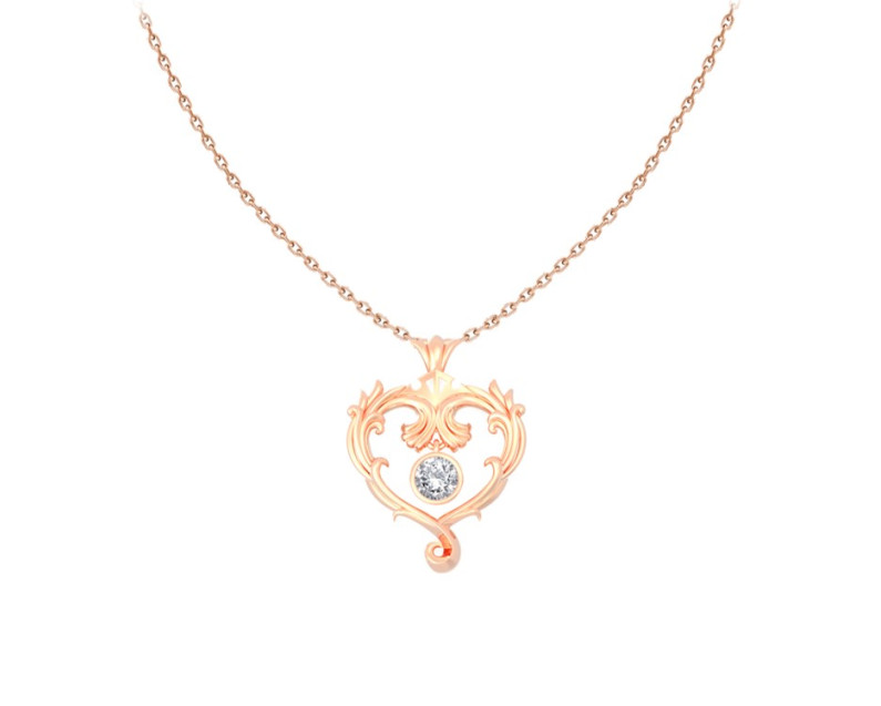 DISNEY x AURORA ITALIA Princess Aurora True Love Necklace (Rose Gold)