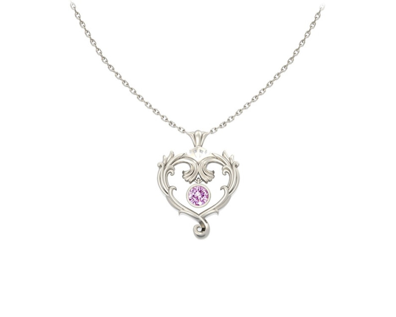 DISNEY x AURORA ITALIA Princess Aurora True Love Necklace (White Gold)