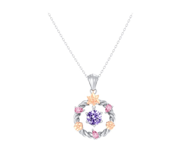 DISNEY x AURORA ITALIA Rapunzel's Braided Flower Necklace
