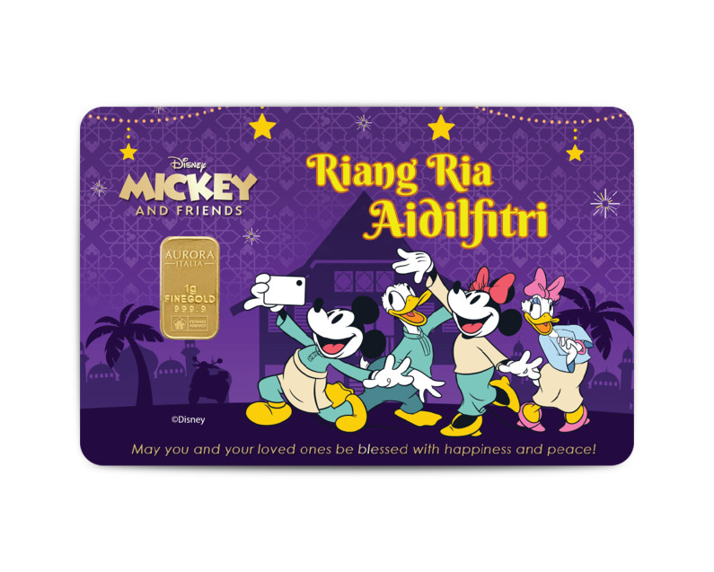 DISNEY x AURORA ITALIA 1g  999.9 Mickey & Friends: Riang Ria Aidilfitri Limited Edition Gold Bar DISNEY x AURORA ITALIA 1g  999.9 Mickey & Friends: Riang Ria Aidilfitri Limited Edition Gold Bar