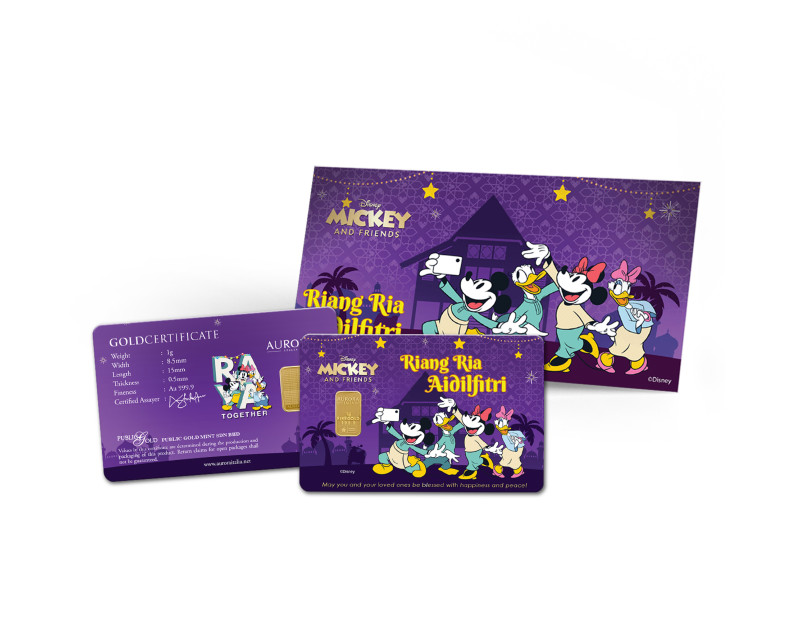 DISNEY x AURORA ITALIA 1g  999.9 Mickey & Friends: Riang Ria Aidilfitri Limited Edition Gold Bar DISNEY x AURORA ITALIA 1g  999.9 Mickey & Friends: Riang Ria Aidilfitri Limited Edition Gold Bar