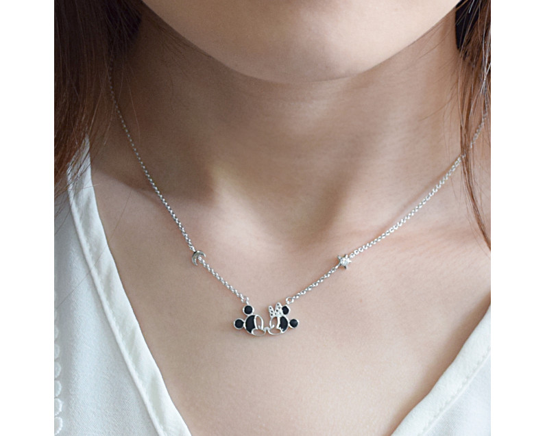 DISNEY x AURORA ITALIA Mickey Minnie Starry Night Necklace