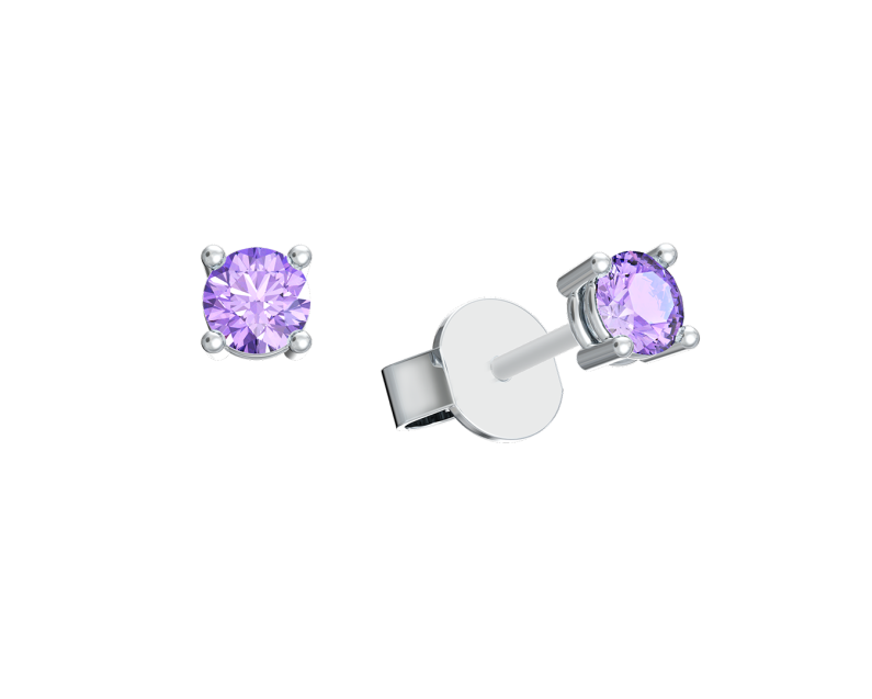 Auroses Hermosa Solitaire Earrings- Amethyst Auroses Hermosa Solitaire Earrings- Amethyst