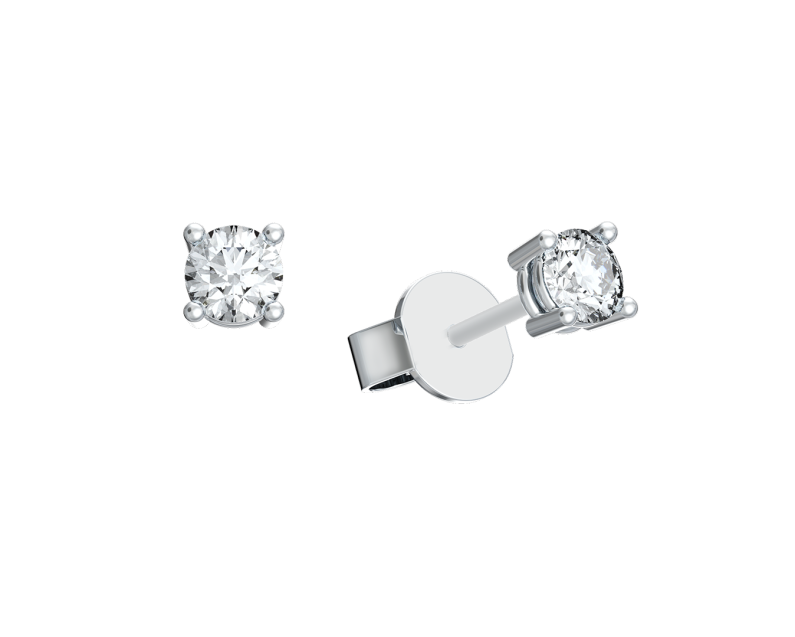 Auroses Hermosa Solitaire Earrings-White Auroses Hermosa Solitaire Earrings-White