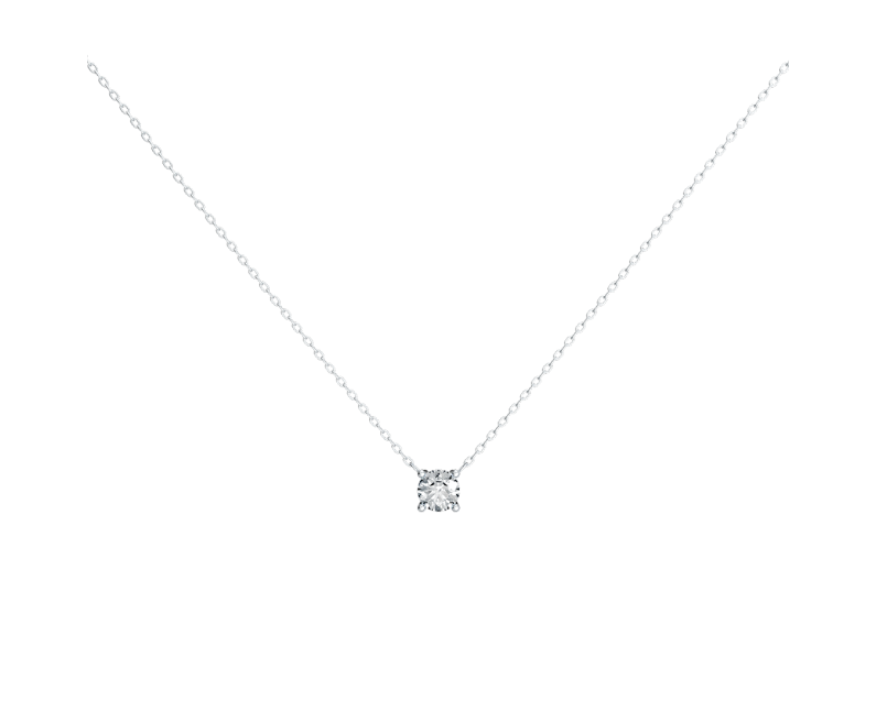 Auroses Hermosa Solitaire Necklace-White Auroses Hermosa Solitaire Necklace-White