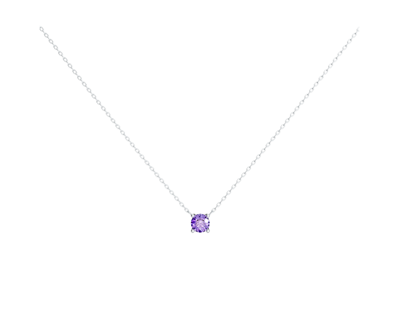 Auroses Hermosa Solitaire Necklace- Amethyst Auroses Hermosa Solitaire Necklace- Amethyst