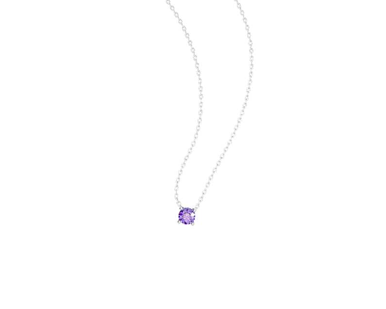 Auroses Hermosa Solitaire Necklace- Amethyst Auroses Hermosa Solitaire Necklace- Amethyst